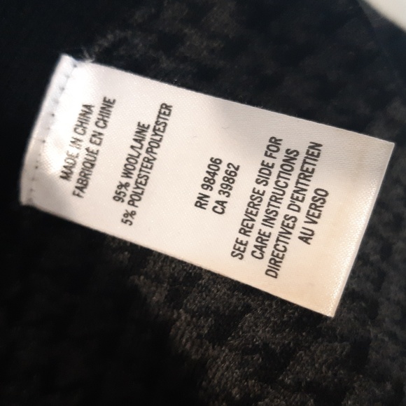 Theory Tommy D'Noble Black Gray Houndstooth Sporty Sweater Size Small Wool Poly - Picture 6 of 7